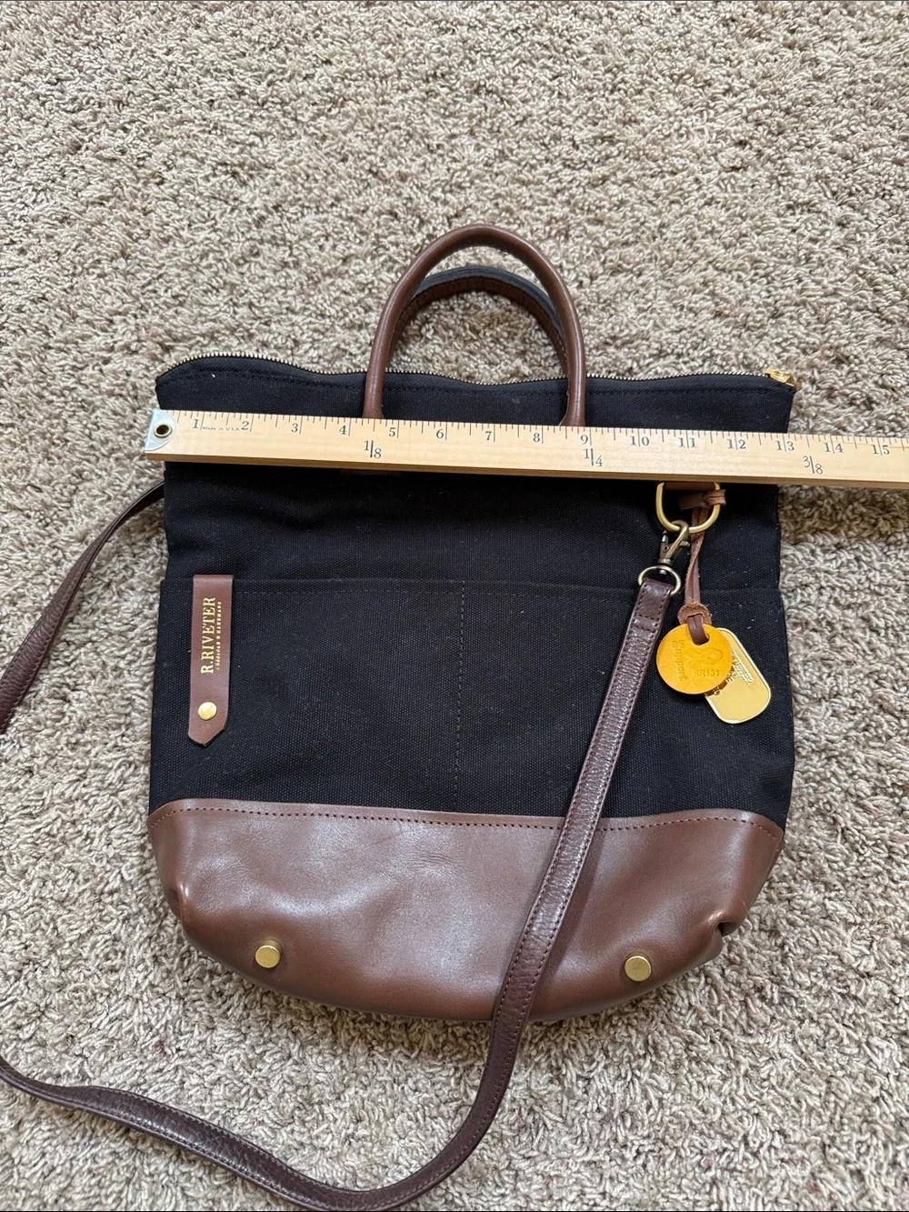 R. Riveter Otto Signature Tote (with replacement strap) and small zipper pouch